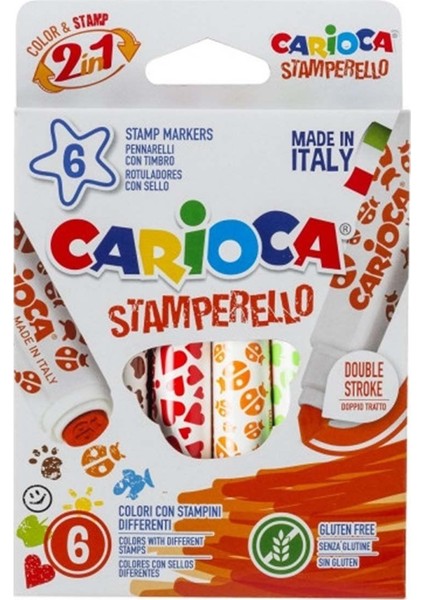 Carioca Stamperello Keçeli Boya Kalemi 6'lı Kız Erkek Çocuk Oyuncak Eğitici Oyuncaklar