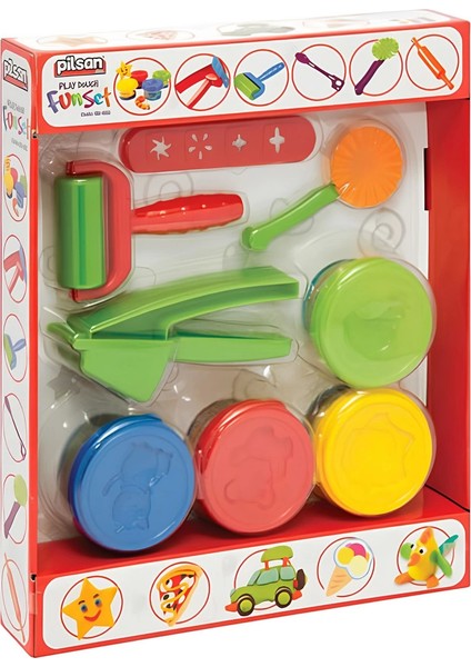 Fun Set Oyun Hamuru 4X80 gr Kız Erkek Çocuk Oyuncak Eğitici Oyuncaklar