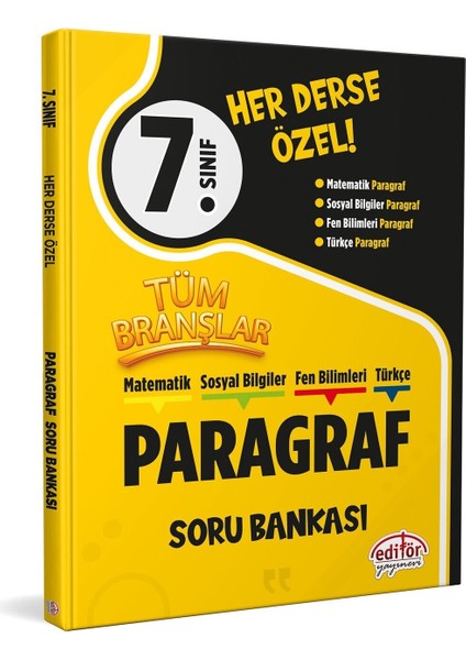 7. Sınıf Tüm Branşlar Paragraf Soru Bankası modelleri