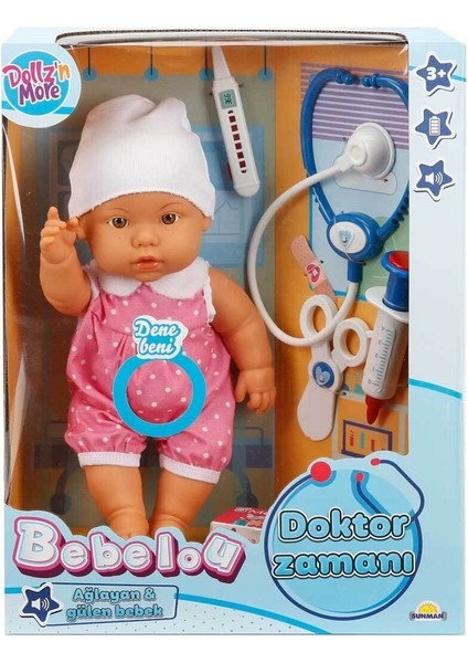 30111 Bebelou Doktor Zamanı Sesli Bebek Seti 35CM -Sunman Kız Erkek Çocuk Oyuncak Eğitici Oyuncaklar