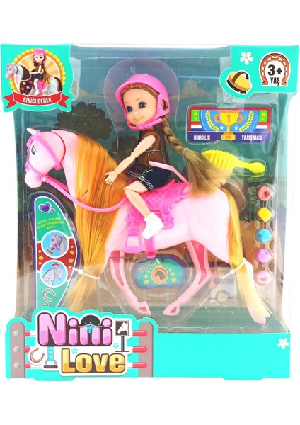 Nini Love Binici Bebek Pembe At Kız Erkek Çocuk Oyuncak Eğitici Oyuncaklar