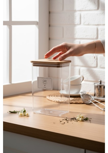 Ahşap Kapaklı Çay Kavanozu Kutusu modelleri