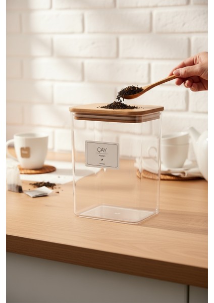 Ahşap Kapaklı Çay Kavanozu Kutusu fırsatları