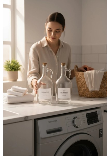 Dekoratif Mantar Kapaklı Yumuşatıcı ve Sıvı Deterjan Şişesi 1500 Ml(1.5 Litre) indirimleri