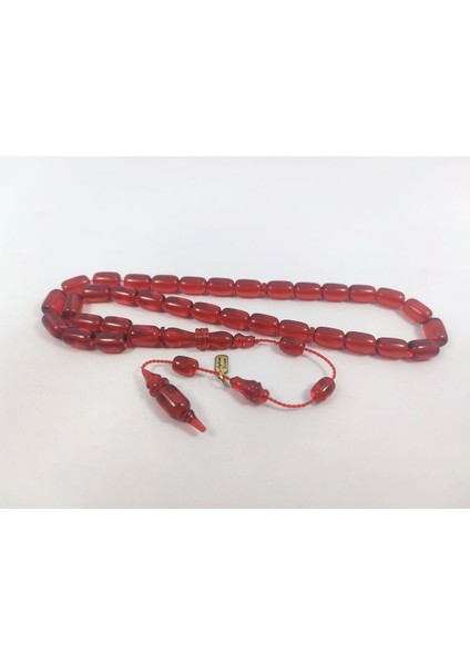 Ayhan Turan Usta Eseri Şeffaf Delim Çift Kat Cilalı Halkalı Imame Zar Kehribar Sertifikalı 8638