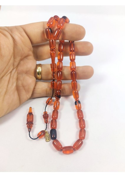 Ayhan Turan Usta Eseri Şeffaf Delim Çift Kat Cilalı Halkalı Imame Ateş-I Kehribar Sertifikalı 8641 fırsatları