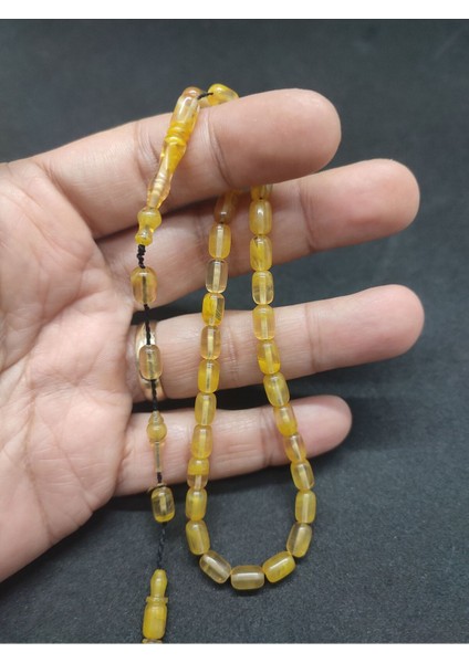 Serdal Akdeniz Usta Eseri Çift Kat Cilalı Bilek Boy (Küçük Boy) Sıkma Kehribar Sertifikalı 8623