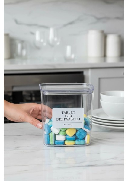 Bulaşık Makinası Tablet Deterjanlık Mika Vakum Kapak 2600ml