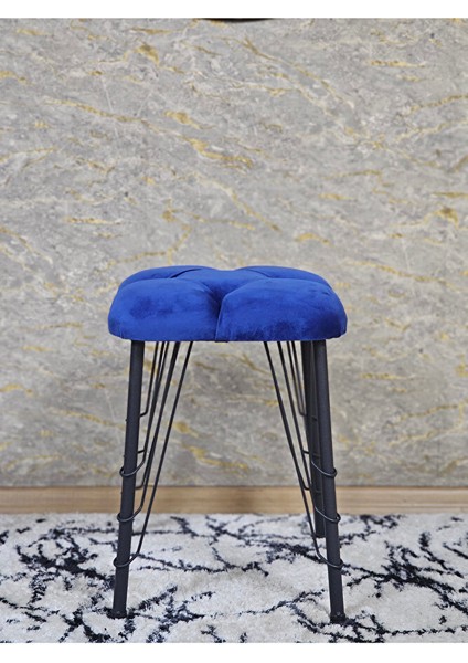 Kare Siyah Boyalı Telli Ayaklı Tabure - Oturak - Bar Taburesi - Ayaklı Tabure Mavi Renk 33 x 48 Boyut/ebat fiyatları