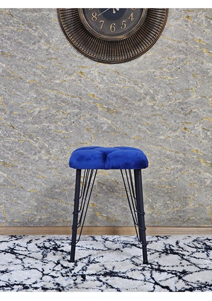 Kare Siyah Boyalı Telli Ayaklı Tabure - Oturak - Bar Taburesi - Ayaklı Tabure Mavi Renk 33 x 48 Boyut/ebat modelleri