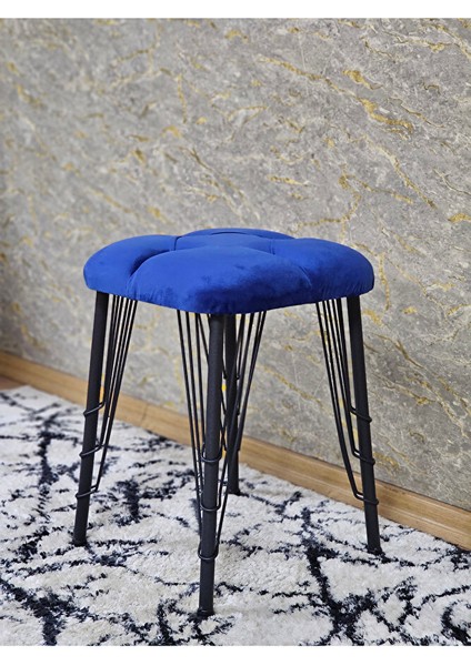 Kare Siyah Boyalı Telli Ayaklı Tabure - Oturak - Bar Taburesi - Ayaklı Tabure Mavi Renk 33 x 48 Boyut/ebat fırsatları