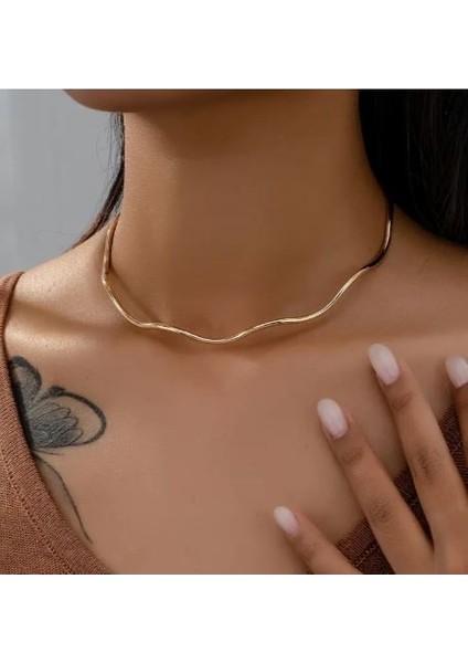 Dalgalı Kolye-Altın Kaplama