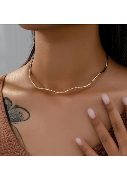 Dalgalı Kolye-Altın Kaplama