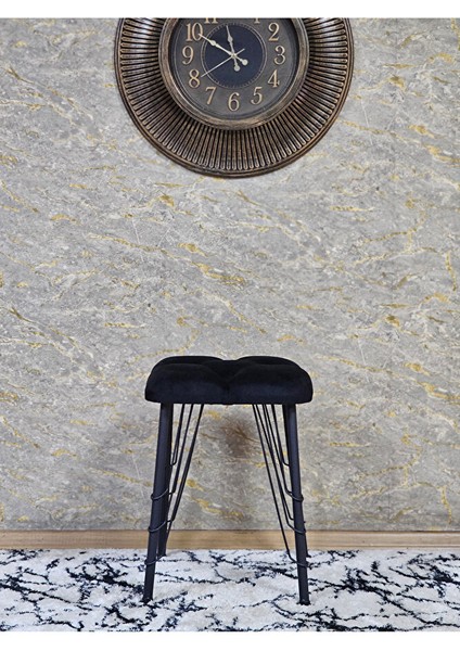 Kare Siyah Boyalı Telli Ayaklı Tabure - Oturak - Bar Taburesi - Ayaklı Tabure Siyah Renk 33 x 48 Boyut/ebat modelleri
