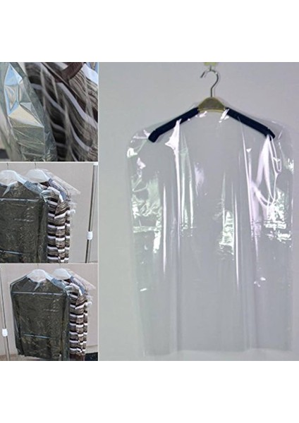 60X90 cm 50'li Askı Delikli Elbise Poşeti Şeffaf Naylon Kılıf | Elbise Torbası Ceket Kazak Takım Koruma Poşeti modelleri