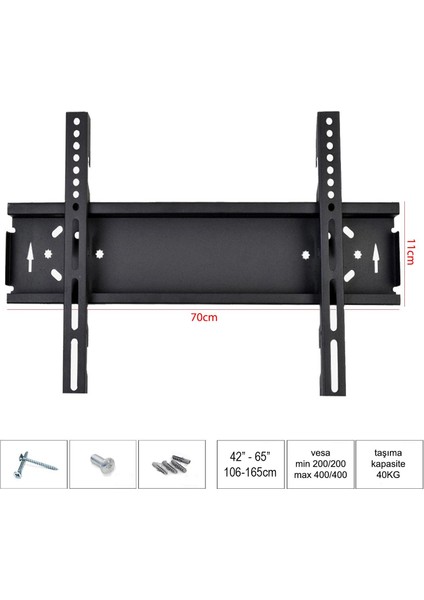 Ufix 7011-S LCD Askı Aparatı Sabit 42-65 Inç 106-165CM