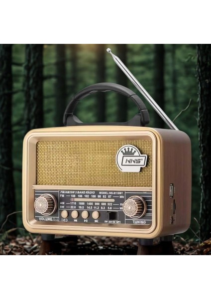 Buffer® Orta Boy Retro, Nostaljik, Ahşap Tasarım Bluetooth Hoparlörlü, Şarjlı, Taşınabilir Fm/am D modelleri