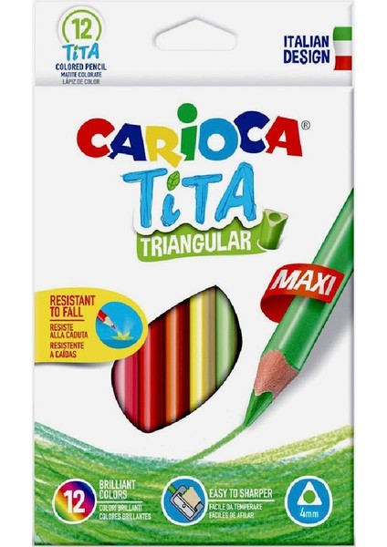 Carioca Jumbo 12'li Üçgen Kuru Boya Kalemi 42791 Kız Erkek Çocuk Oyuncak Eğitici Oyuncaklar