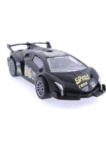 Die Cast Çek Bırak Metal Siyah Yarış Arabası 86 Kız Erkek Çocuk Oyuncak Eğitici Oyuncaklar