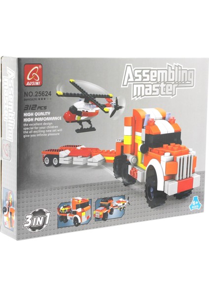 Ausini Assembling Master 3 In 1 312 Parça Araç Taşıyıcı Tır Kız Erkek Çocuk Oyuncak Eğitici Oyuncakl fiyatları
