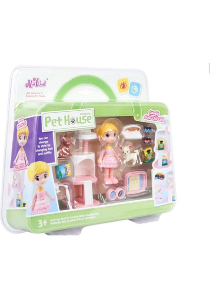 Sarı Saçlı Maylla'nın Evcil Hayvanları Mini Oyun Seti Kız Erkek Çocuk Oyuncak Eğitici Oyuncaklar fiyatları