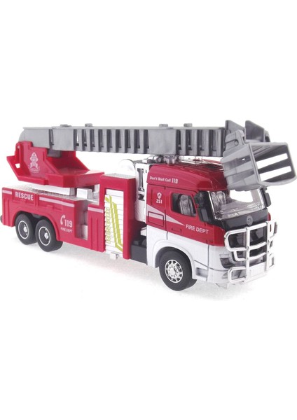 Die Cast Model Çek Bırak Asansörlü Itfaiye Kamyonu Kız Erkek Çocuk Oyuncak Eğitici Oyuncaklar
