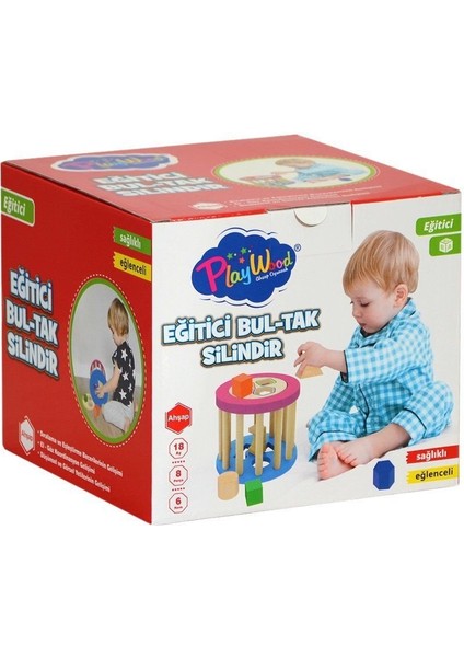 374-ONY Onyıl, Ahşap Eğitici Silindir Bultak Kız Erkek Çocuk Oyuncak Eğitici Oyuncaklar