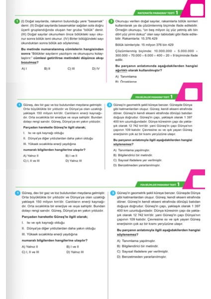 5. Sınıf Tüm Branşlar Paragraf Soru Bankası fiyatları