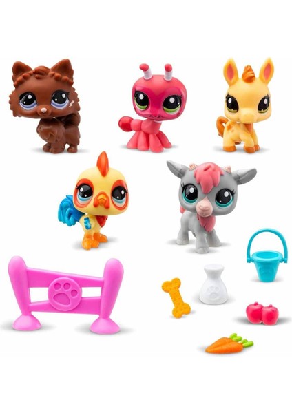1005103 Littlest Pet Shop Minişler 5'li Figür Seti S1 Çiftlik Temalı -Sunman Kız Erkek Çocuk Oyuncak modelleri