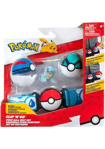 Pok 95283-Q Pokemon Clip 'n' Go Pokeball Kemer ve Figür Seti Kız Erkek Çocuk Oyuncak Eğitici Oyuncak