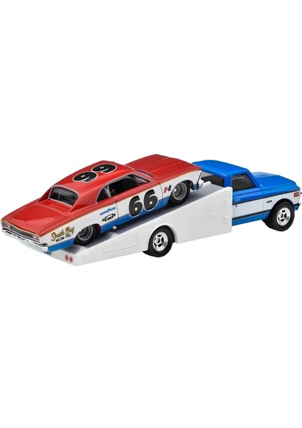 Team Transport 66 Chevelle 72 Chevy Ramp Truck Kız Erkek Çocuk Oyuncak Eğitici Oyuncaklar