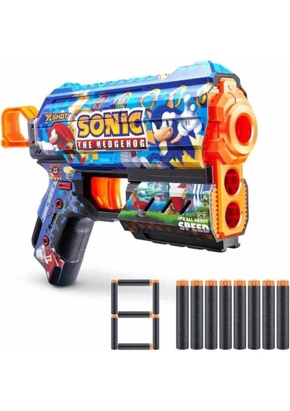 X-Shot Skins Flux Sonic The Hedgehog 8 Mermili Sünger Dart Atan Silah 21CM Kız Erkek Çocuk Oyuncak E fiyatları