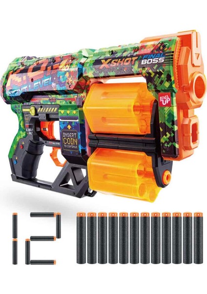 X-Shot Excel Skins Dread Blaster 12 Dartlı Kız Erkek Çocuk Oyuncak Eğitici Oyuncaklar