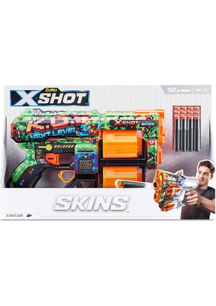 X-Shot Excel Skins Dread Blaster 12 Dartlı Kız Erkek Çocuk Oyuncak Eğitici Oyuncaklar modelleri