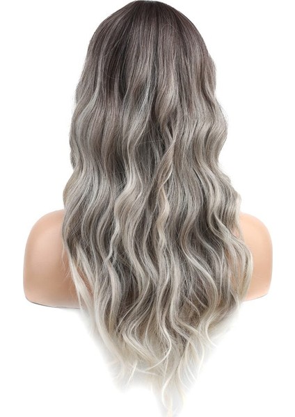 Dalgalı Perçemli Fiber Sentetik Orta Boy Peruk / Ombre ve Röfleli indirimleri
