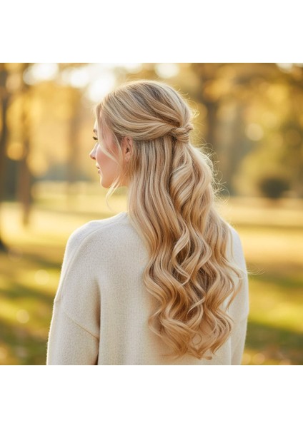 Fiber Sentetik Dalgalı 8 Parça Çıt Çıt / Balköpüğü Beyaz Platin Röfleli