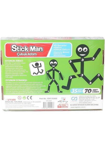 CAPLS-5247 Stick Man Çubuk Adam -Ca Games Kız Erkek Çocuk Oyuncak Eğitici Oyuncaklar fiyatları