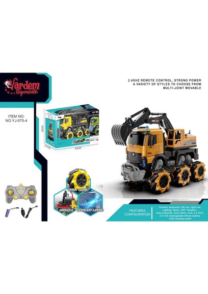 YJ-075-4 1:14 Uzaktan Kumandalı Full Fonksiyon 2.4g Kamyon Kazıcı -Vardem Kız Erkek Çocuk Oyuncak Eğ modelleri