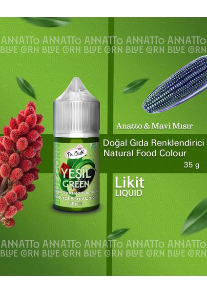 Doğal Likit Gıda Boyası Dr.gusto 35 gr Yeşil