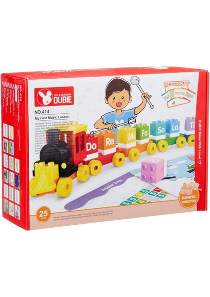 414 Dubie Müzik Treni / 25 Parça +6 Kart /+3 Yaş Kız Erkek Çocuk Oyuncak Eğitici Oyuncaklar