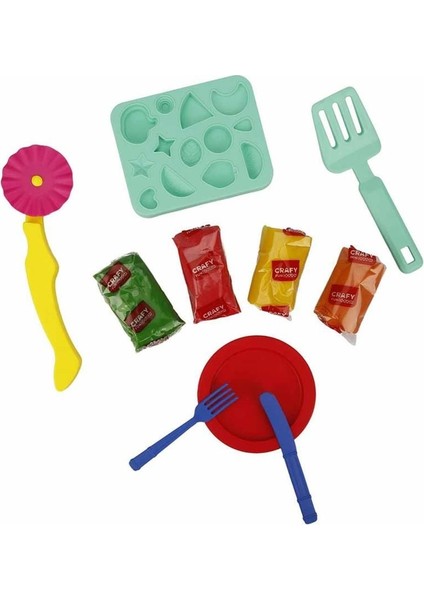 Crafy Çılgın Pizza Oyun Hamuru Seti 200 G 10 Parça Kız Erkek Çocuk Oyuncak Eğitici Oyuncaklar fiyatları