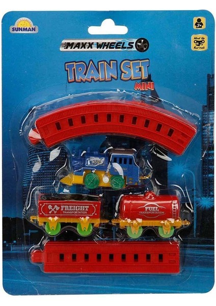 2559 Maxx Wheels Mini Tren Seti 11 Parça -Sunman Kız Erkek Çocuk Oyuncak Eğitici Oyuncaklar