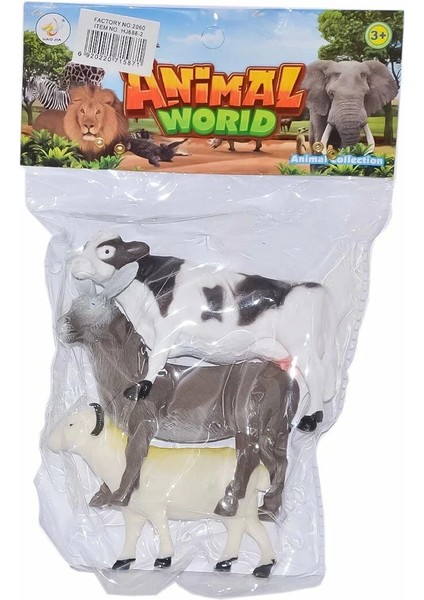 3'lü Hayvan Seti Kız Erkek Çocuk Oyuncak Eğitici Oyuncaklar