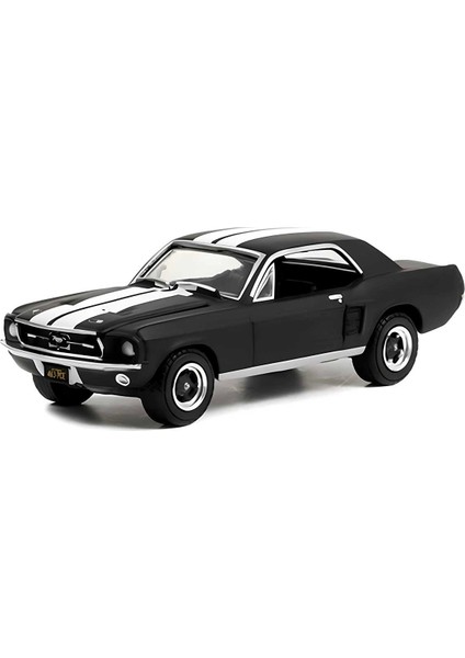 Greenlight 1:64 1967 Ford Mustang Coupe In Black With White Stripes Kız Erkek Çocuk Oyuncak Eğitici