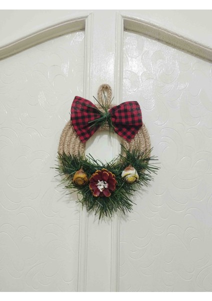 Yılbaşı Özel Hediyelik Kozalak Garland Kapı Duvar Süsü modelleri