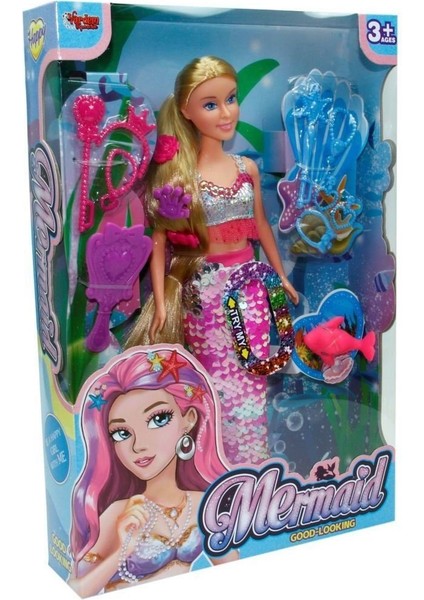 WG-66777 Kutulu 29CM Aksesuarlı Deniz Kızı - Vardem Oyuncak Kız Erkek Çocuk Oyuncak Eğitici Oyuncakl