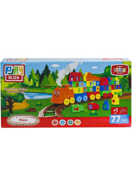 2397 Playbox Tren Blok Seti 77 Parça Kız Erkek Çocuk Oyuncak Eğitici Oyuncaklar