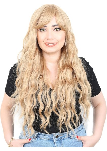 Perçemli Uzun Su Dalgası Fiber Sentetik Peruk/ Balköpüğü