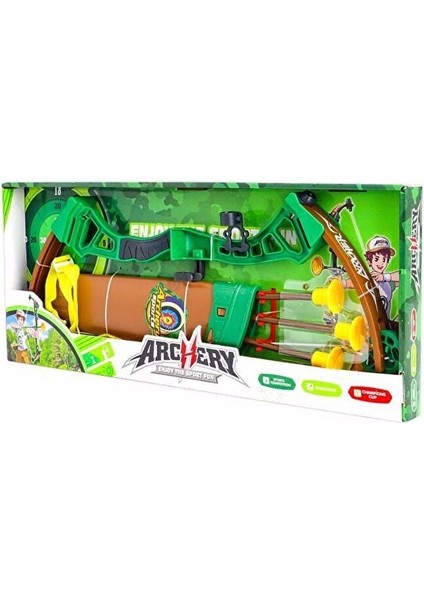 Yeşil Sarı Ok Yay Seti Kız Erkek Çocuk Oyuncak Eğitici Oyuncaklar