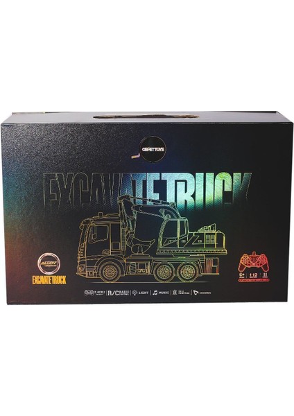 HJ8001-2 Kumandalı Metal Excavate Truck Kız Erkek Çocuk Oyuncak Eğitici Oyuncaklar